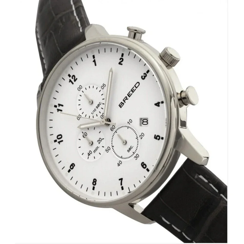 Breed Holden Men's Full Functio Chronograph White Face New *Needs New Battery*‎